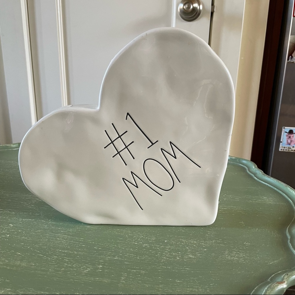 Rae Dunn #1 Mom Heart Ceramic Piece
